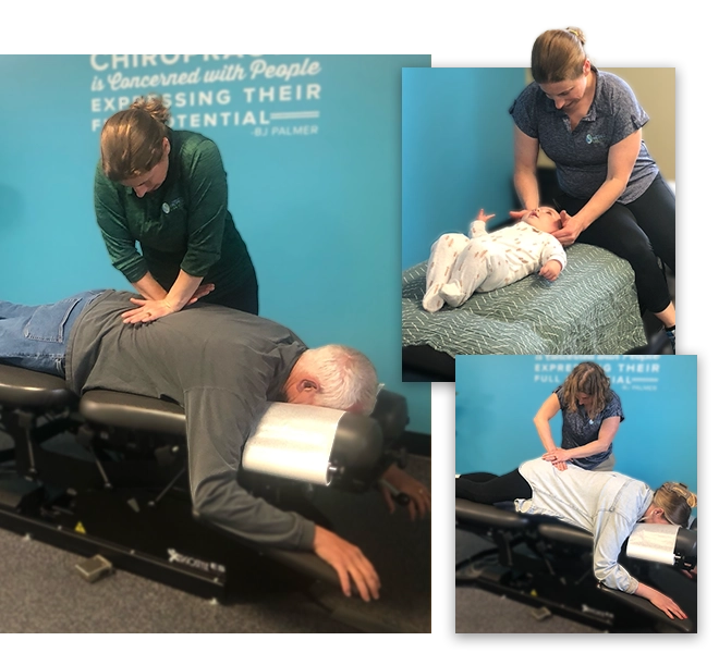 Chiropractor Lancaster PA Tai Scelfo Adjusting Patients Dr, Tai Scelfo adjusting patients.